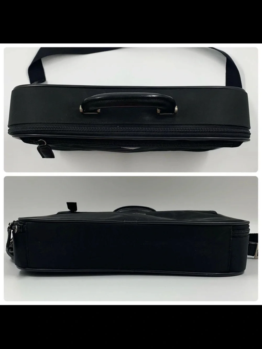 Prada Black Nylon Laptop Briefcase with Shoulder Strap